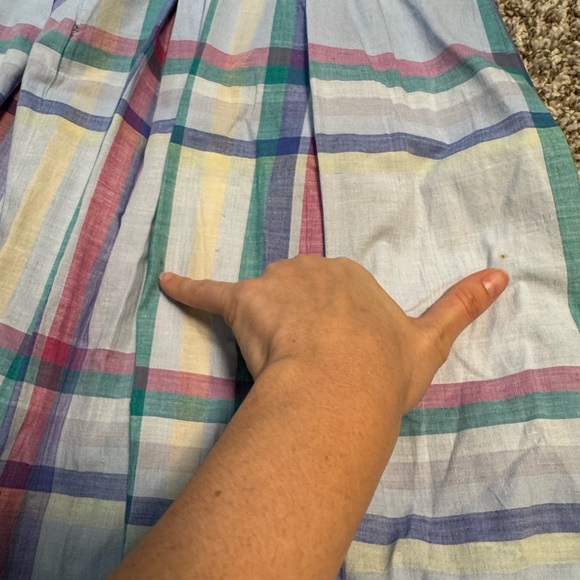 ✨ Vintage Rainbow Plaid‎ A-Line Midi Skirt Size 2 Cotton Preppy Cottage ✨ - Picture 8 of 9
